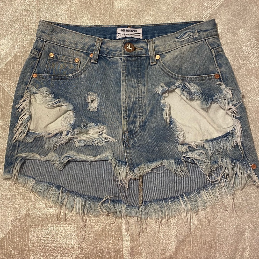 One Teaspoon Junkyard Denim Skirt